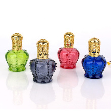 3oz Crown shaped glass aroma oil bottle cosmetic oil bottle with screw cap